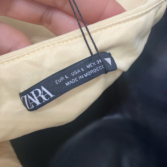 Zara Fitted Midi Dress Yellow L - Picture 9 of 11